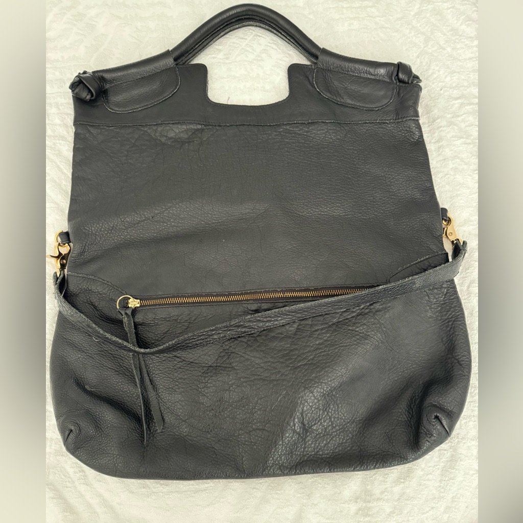 Black Leather Designer Bag.